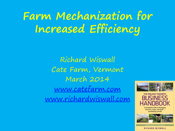 farm mechanization for increased efficiency