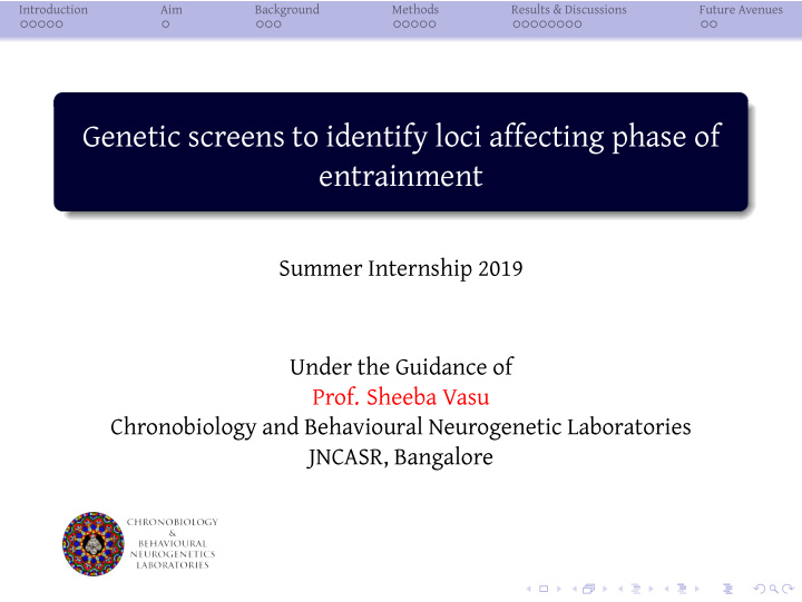 genetic screens to identify loci affecting phase of