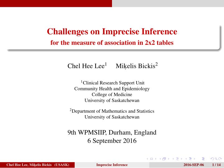 challenges on imprecise inference
