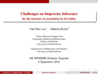 Challenges on Imprecise Inference  for the measure of association in 2x2 tables Chel Hee Lee 1 ,