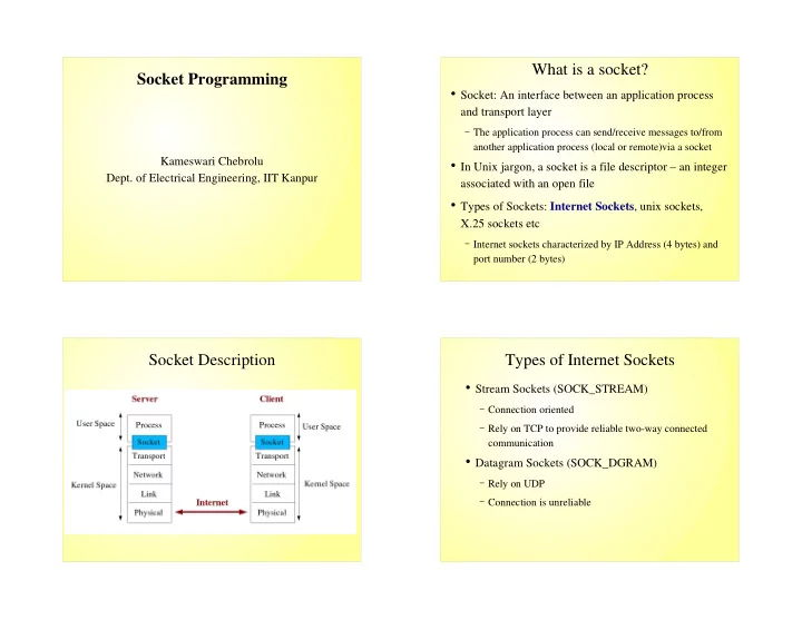 what is a socket socket programming