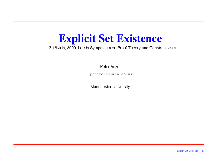 explicit set existence