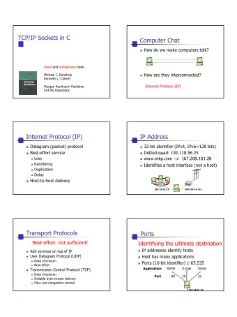 TCP/IP Sockets in C  Computer Chat  How do we make computers talk?  Great and inexpensive book: