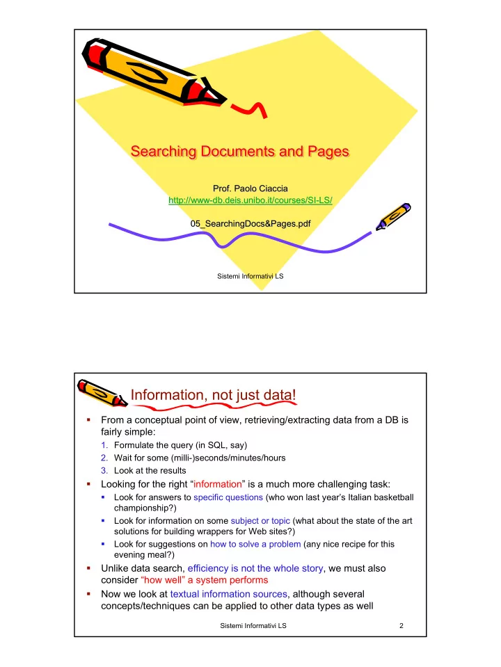 searching documents and pages searching documents and