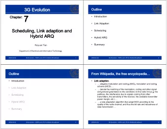 Chapter: 7   Introduction   Link Adaption  Sche  Scheduling  duling, Link adaption and  ,