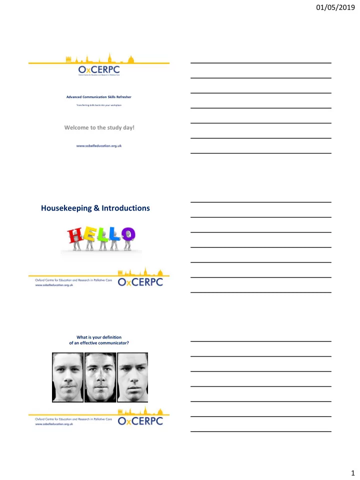 housekeeping introductions