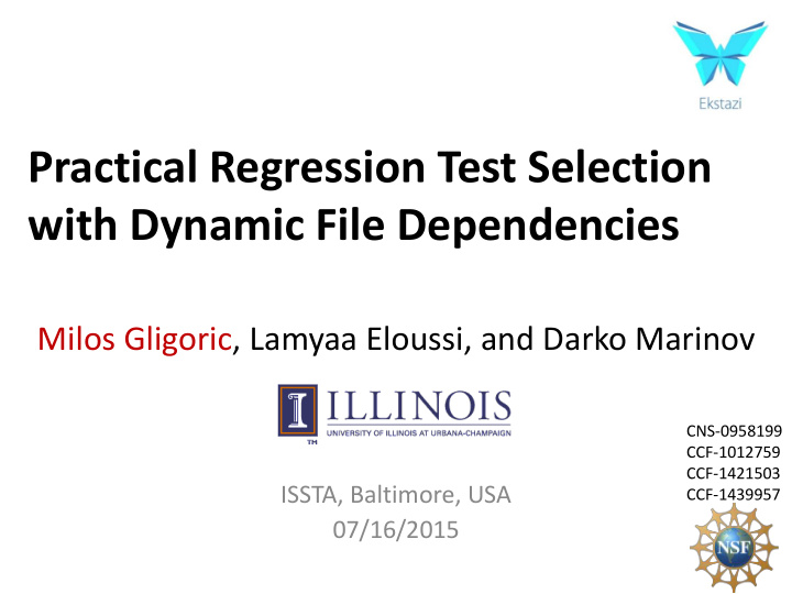 practical regression test selection