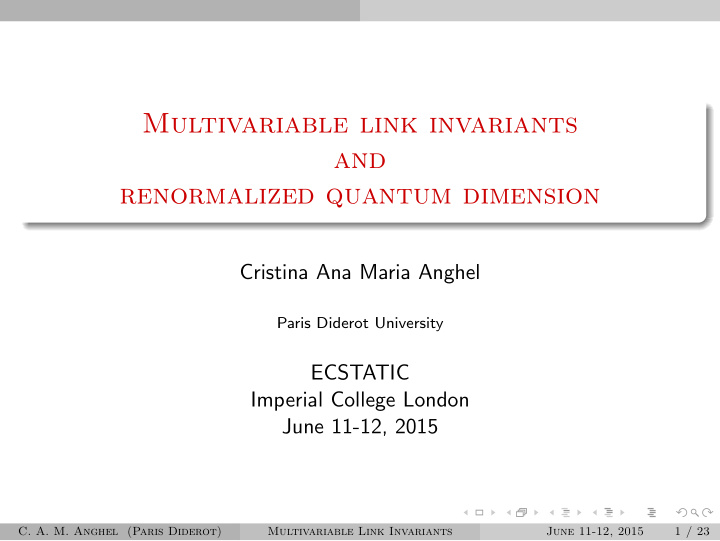 multivariable link invariants and renormalized quantum