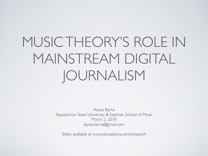 music theory s role in mainstream digital journalism