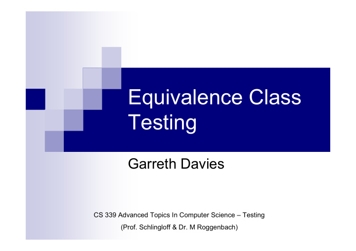 equivalence class testing
