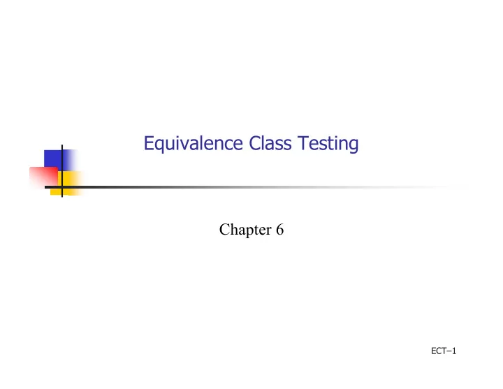 equivalence class testing