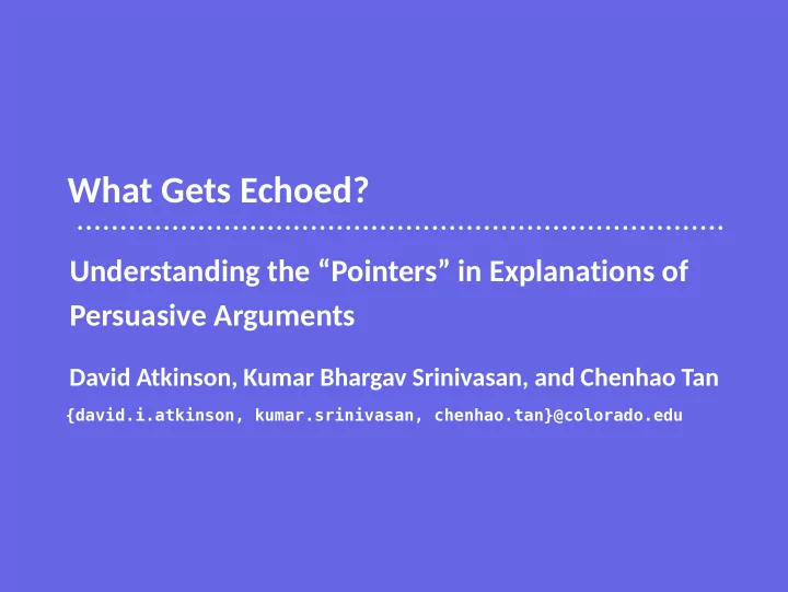 what gets echoed