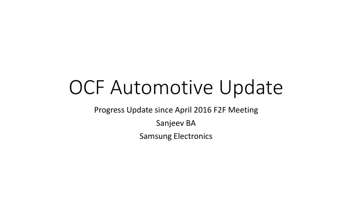 ocf automotive update