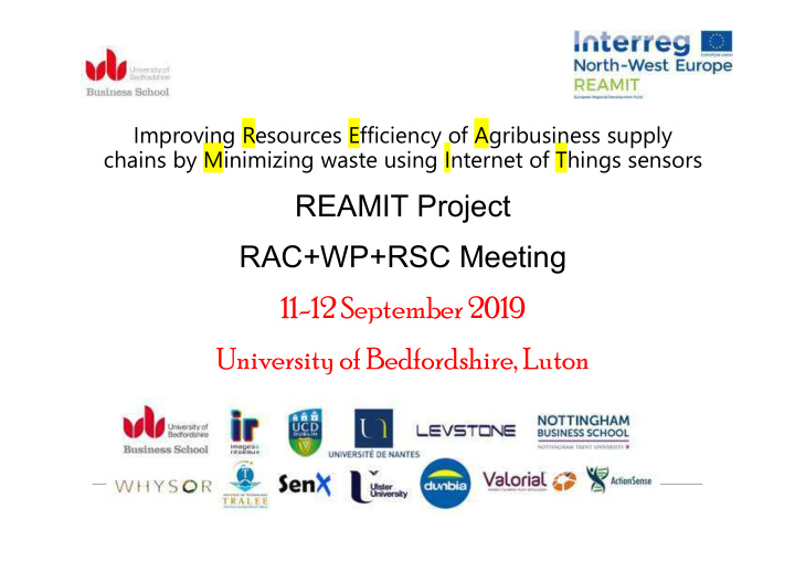 reamit project rac wp rsc meeting 11 12 september 2019