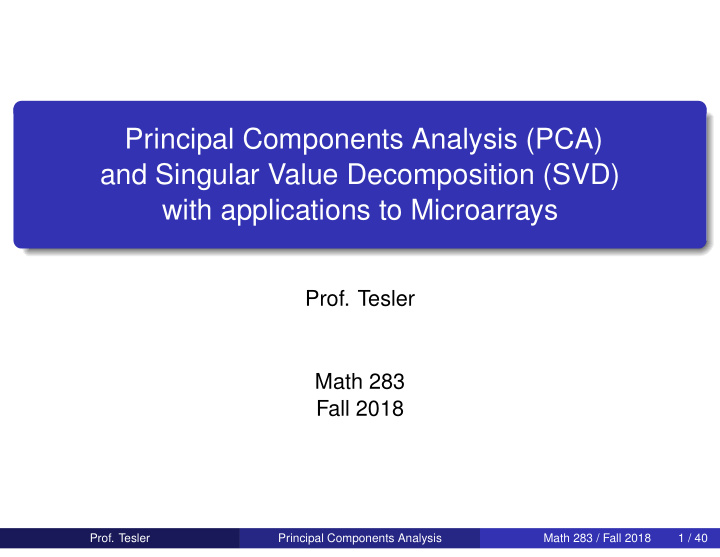 principal components analysis pca and singular value
