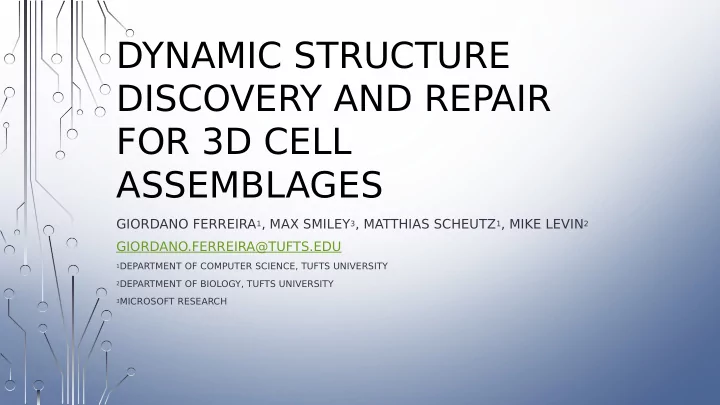 dynamic structure discovery and repair for 3d cell