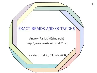 EXACT BRAIDS AND OCTAGONS  Andrew Ranicki (Edinburgh) http://www.maths.ed.ac.uk/  aar