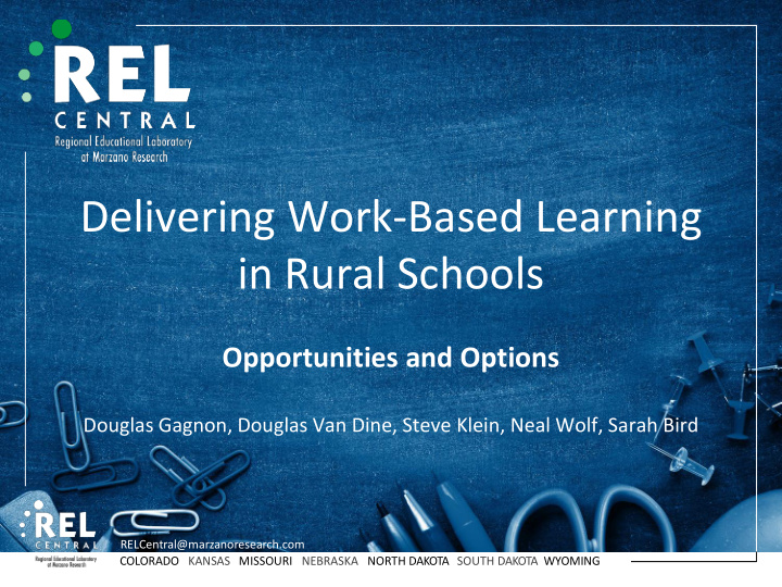 delivering work based learning in rural schools