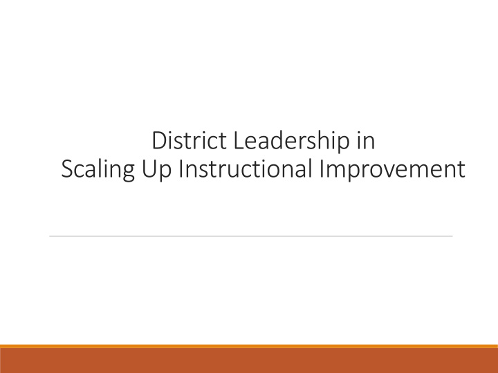 scaling up instructional improvement schedule