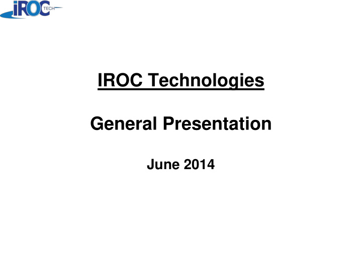 iroc technologies general presentation
