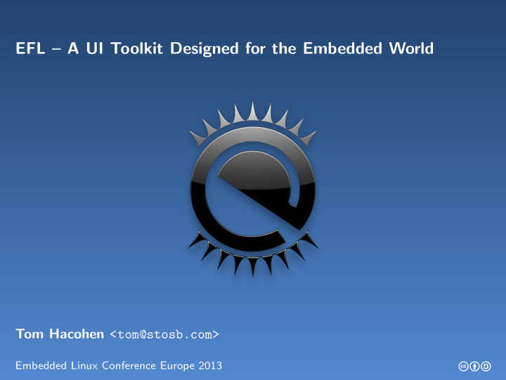 efl a ui toolkit designed for the embedded world