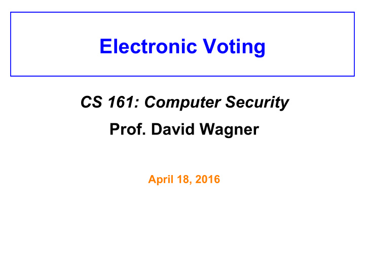 electronic voting