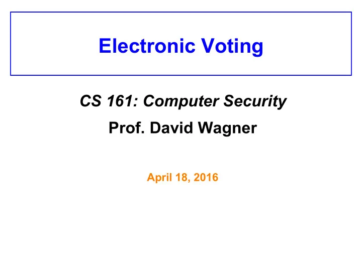 electronic voting