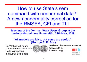 How to use Statas sem  command with nonnormal data?  A new nonnormality correction for  the