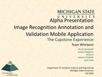 Alpha Presentation  Image Recognition Annotation and  Validation Mobile Application  The Capstone