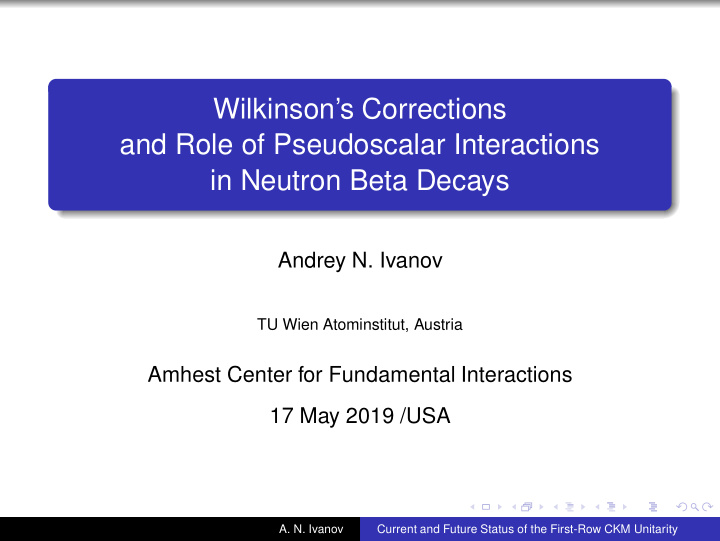 wilkinson s corrections and role of pseudoscalar