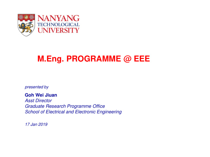 m eng programme eee