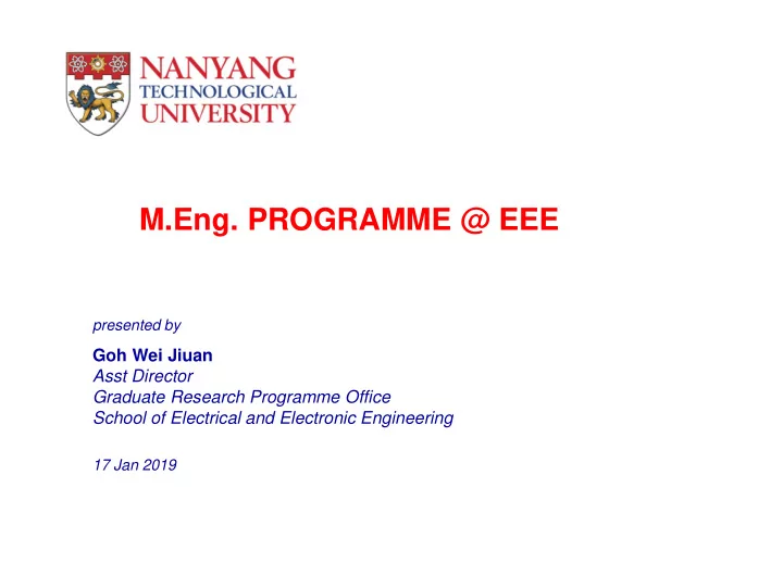 m eng programme eee