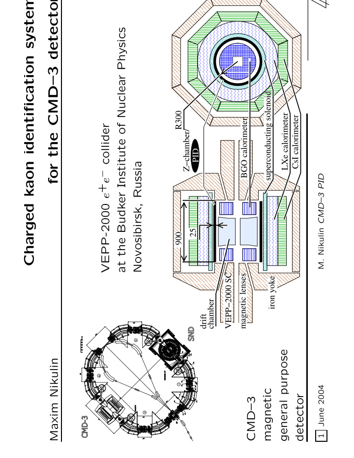 charged kaon identification system for the cmd 3 detector