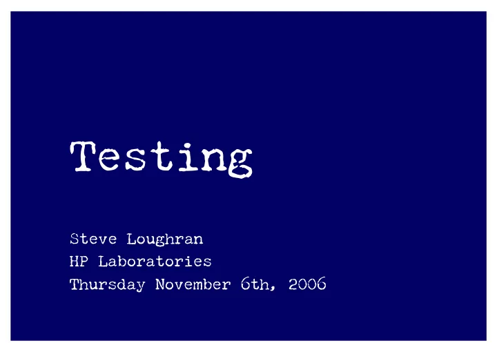 testing