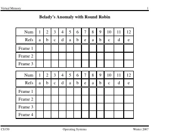 Beladys Anomaly with Round Robin  Num  1  2  3  4  5  6  7  8  9  10  11  12  Refs  a  b  c  d