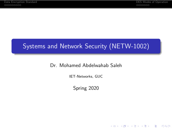 systems and network security netw 1002
