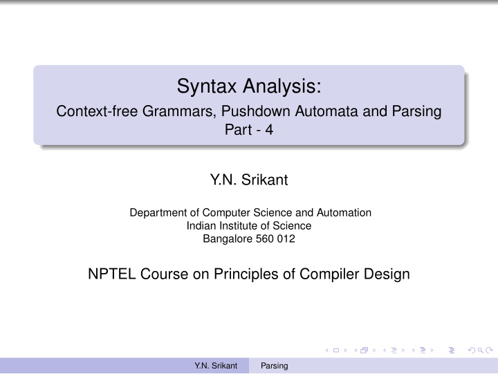 syntax analysis