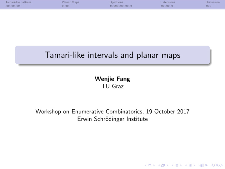 tamari like intervals and planar maps