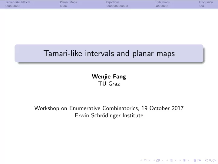 tamari like intervals and planar maps