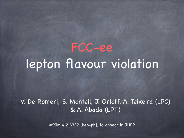 fcc ee lepton flavour violation