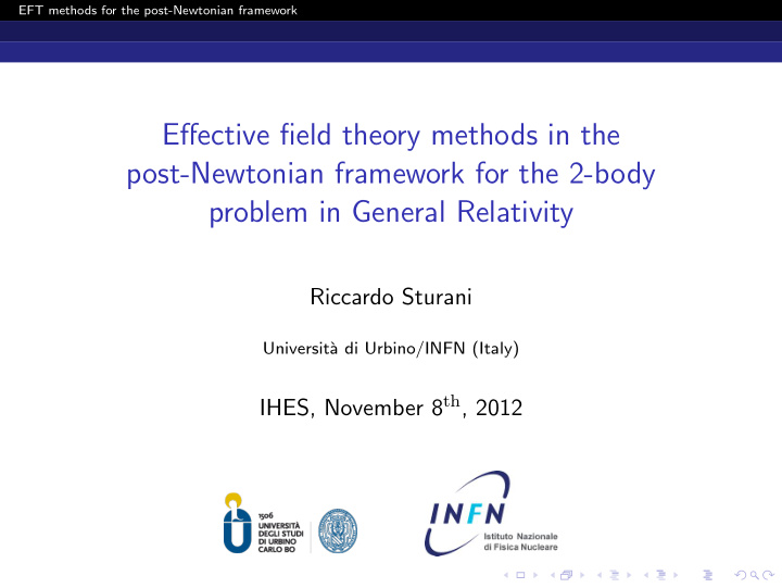 effective field theory methods in the post newtonian