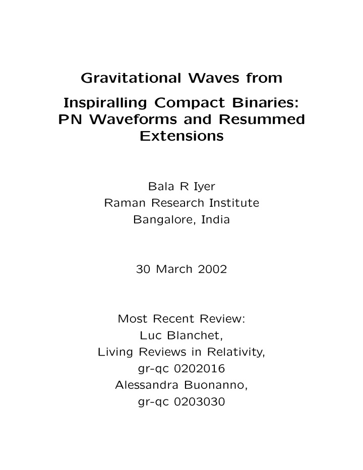 gravitational waves from inspiralling compact binaries pn