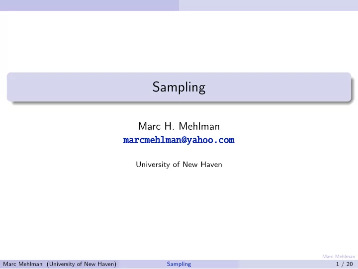 sampling