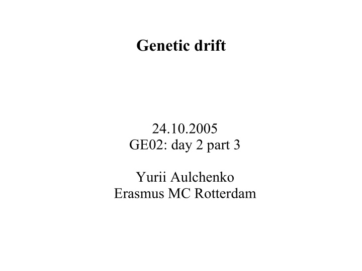 genetic drift