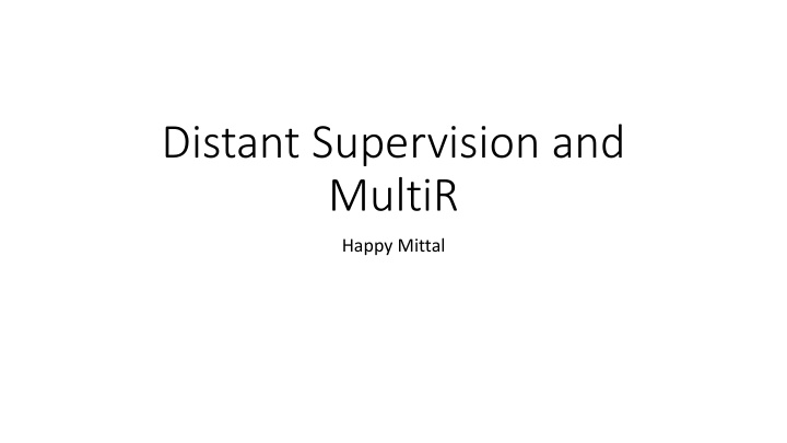 distant supervision and multir