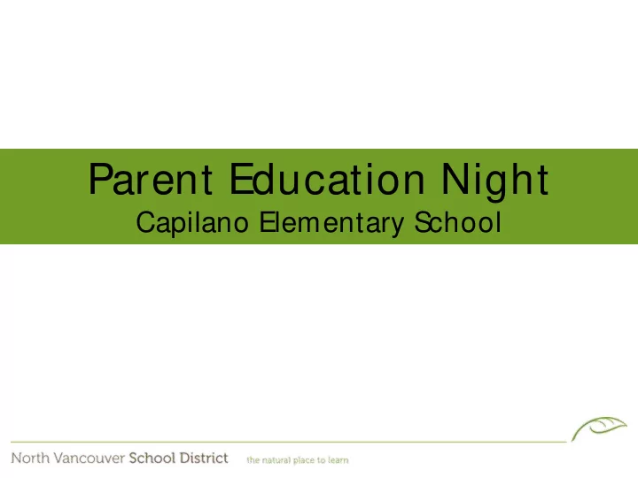 parent education night