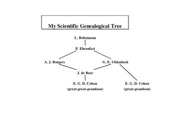 My Scientific Genealogical Tree  L. Boltzmann  P. Ehrenfest  A. J. Rutgers  G. E. Uhlenbeck  J. de