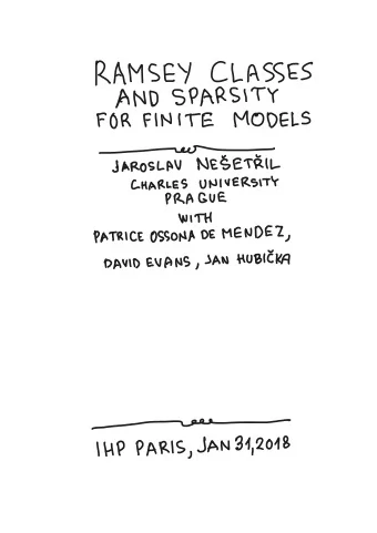 RAMSEY  CLASSES  SPARSITY  AND  MODELS  FOR  FINITE  -  NESIETPIIL  JAROSLAV  UNIVERSITY  CHARLES