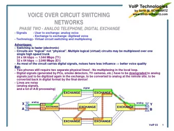 VOICE OVER CIRCUIT SWITCHING  www.sorin-schwartz.com  NETWORKS  PHASE TWO - ANALOG TELEPHONE,