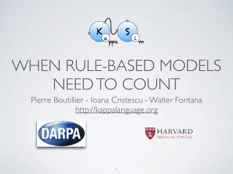 WHEN RULE-BASED MODELS  NEED TO COUNT  Pierre Boutillier - Ioana Cristescu - Walter Fontana